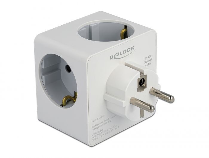 DeLock Multi Socket Cube Hálózati Elosztó 3DIN Fali White