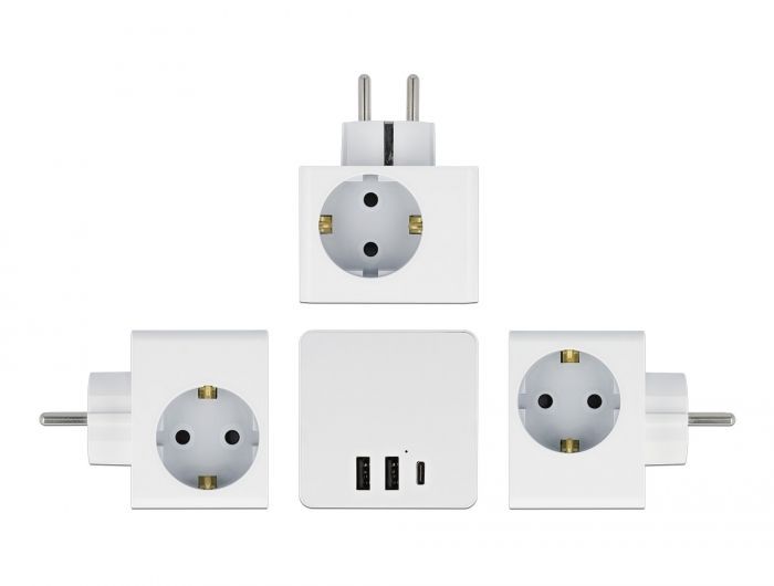 DeLock Multi Socket Cube Hálózati Elosztó 3DIN Fali White