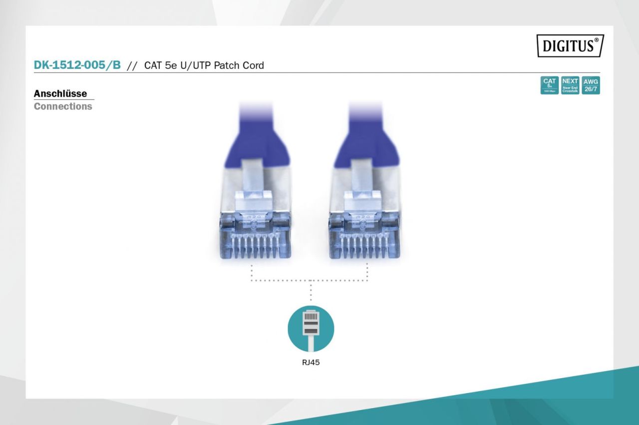 Digitus CAT5e U-UTP Patch Cable 0,5m Blue