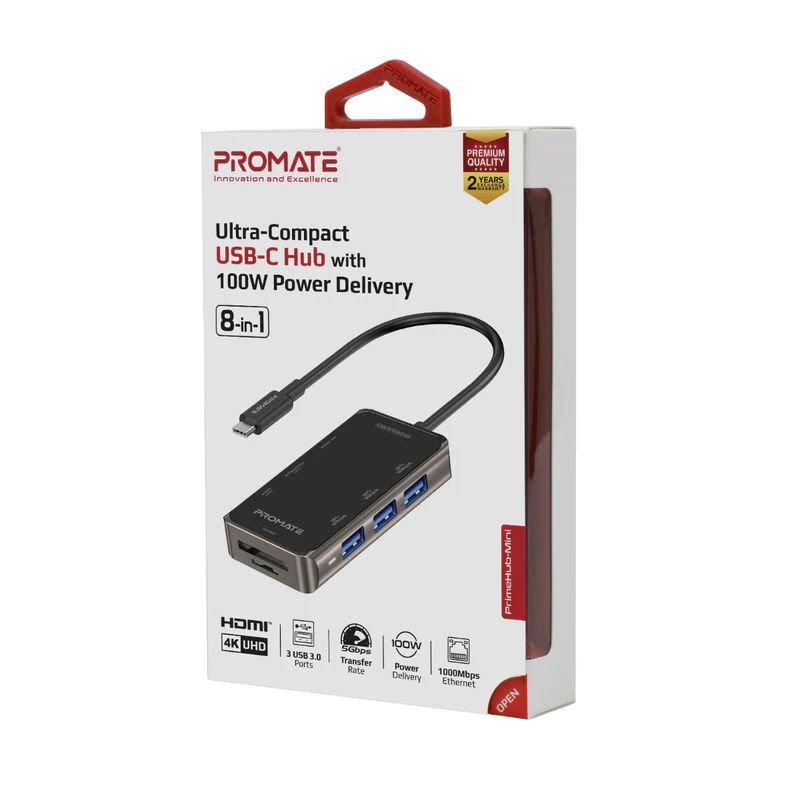 Promate PrimeHub-Mini Docking Station Grey/Black