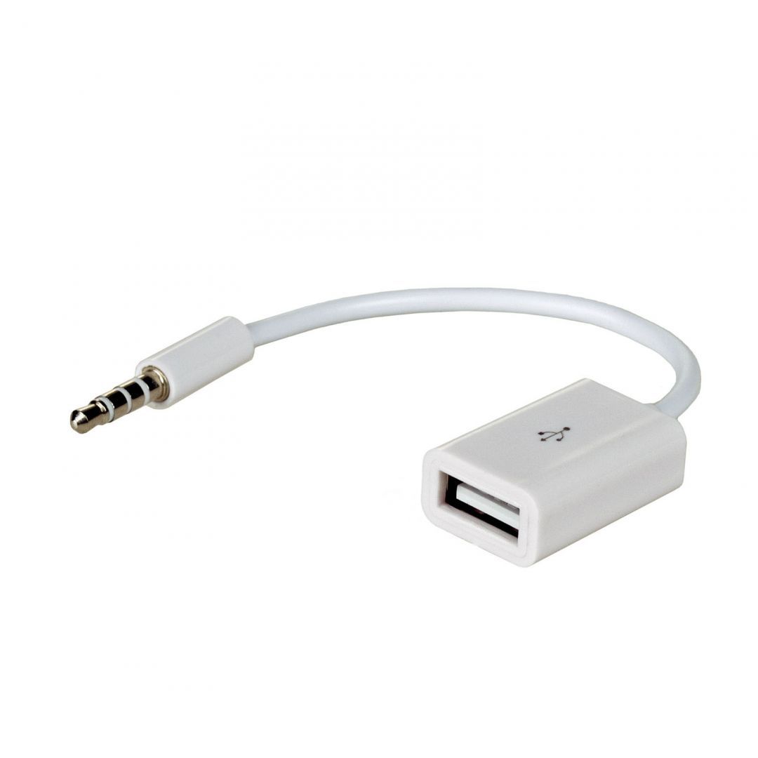 Akyga AK-AD-24 USB/MiniJack 15cm Adapter White