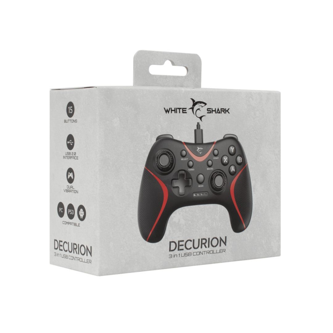 White Shark Decurion USB Gamepad Black/Red