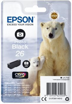 Epson T2611 (26) Photo Black tintapatron