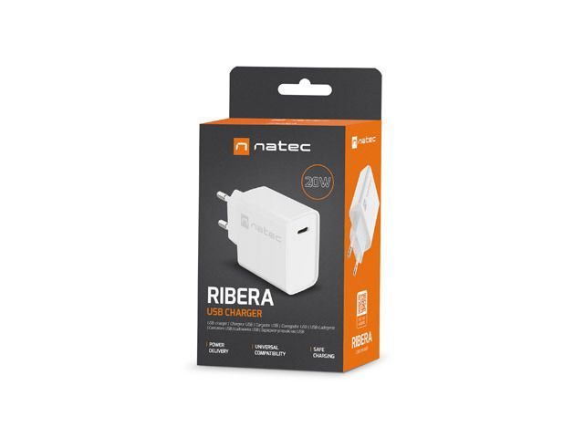 natec Ribera Wall Charger White