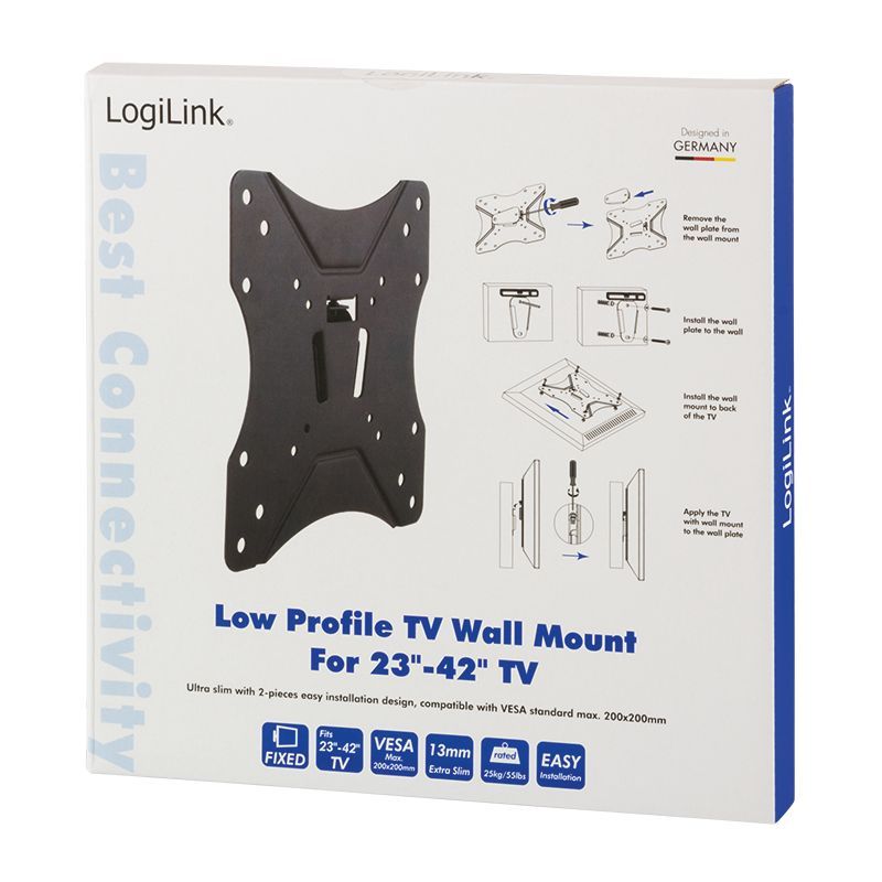 Logilink BP0004 23"-42" TV Wall Mount Fix Black