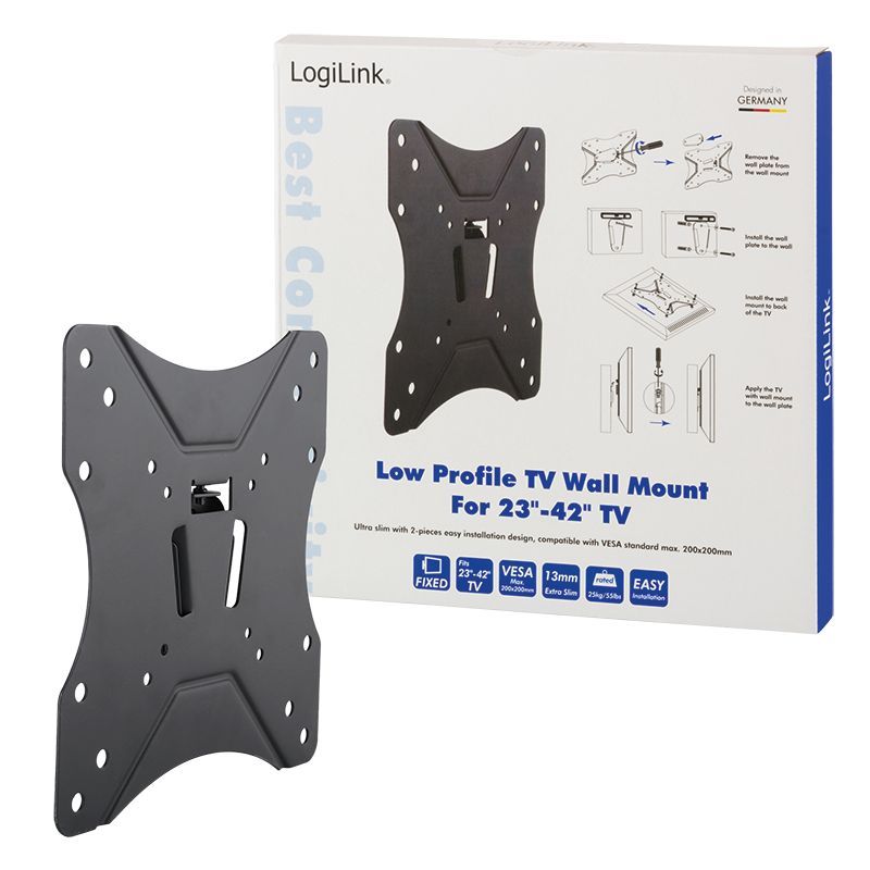 Logilink BP0004 23"-42" TV Wall Mount Fix Black