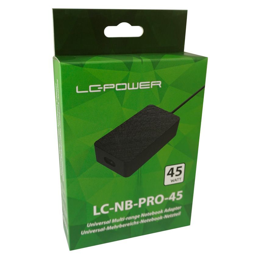 LC Power LC-NB-PRO-45 Notebook Power Adapter Black