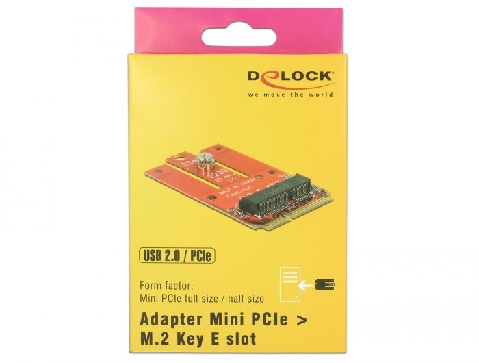 DeLock Adapter Mini PCIe > M.2 Key E slot