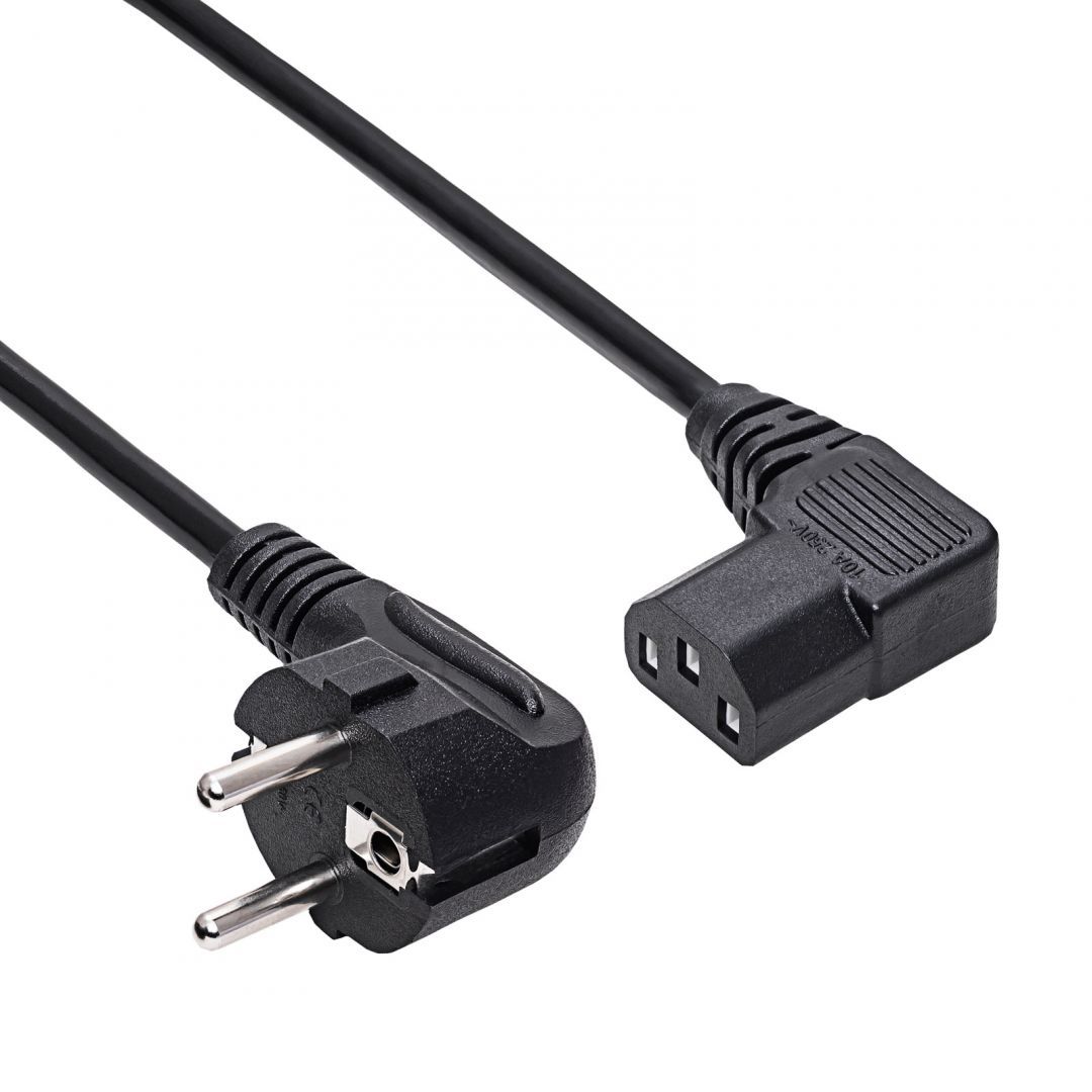 Akyga AK-PC-12A Power Cable Angle CCA CEE 7/7 / IÍEC C13 3m