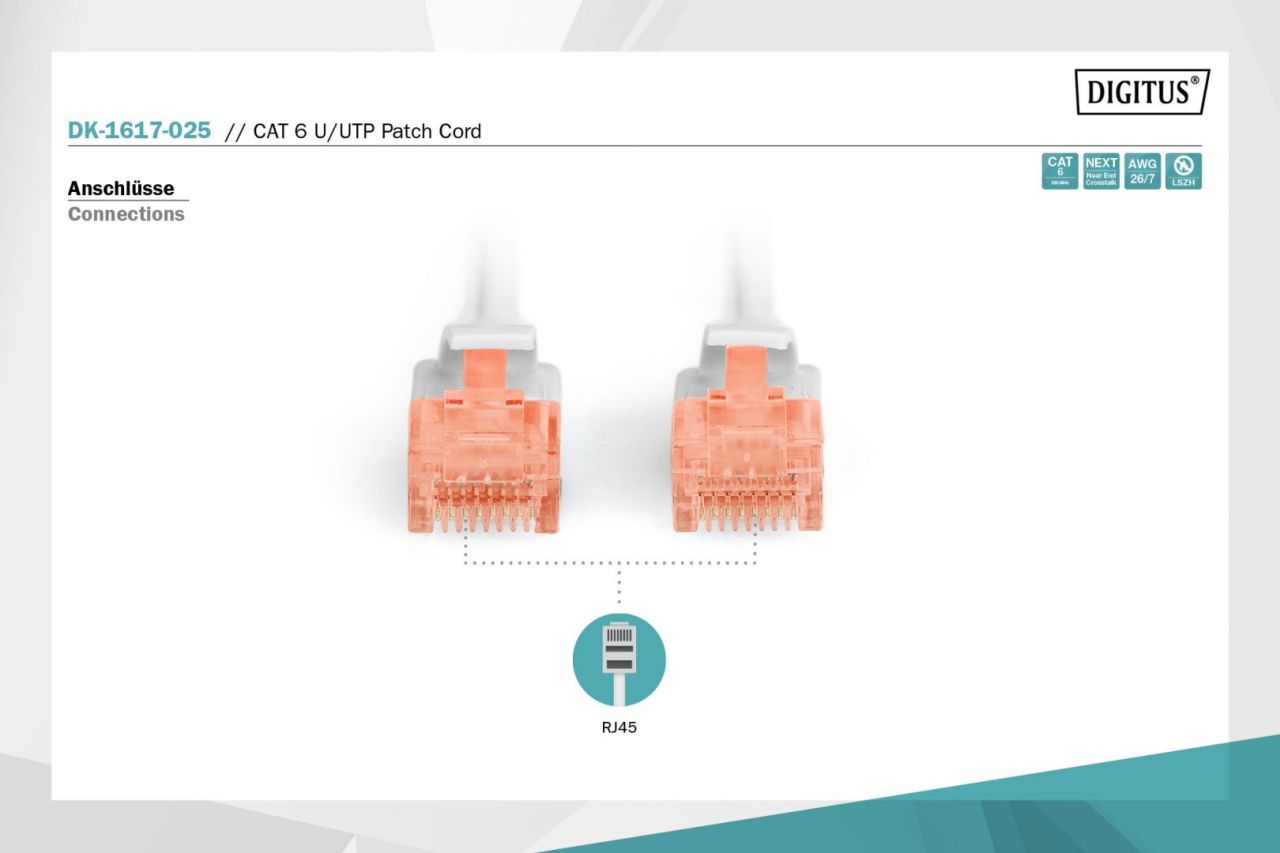 Digitus CAT6 U-UTP Patch Cable 2,5m Grey