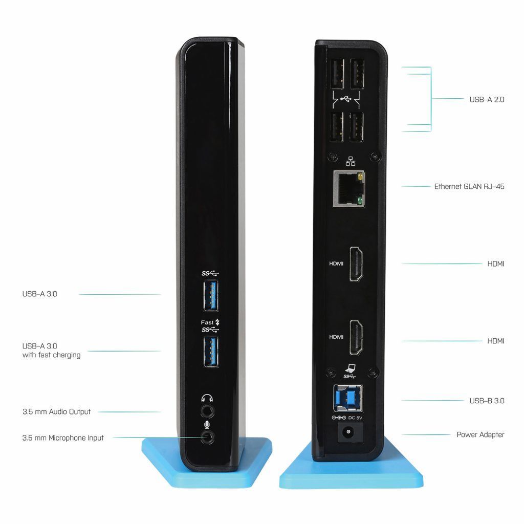 I-TEC USB 3.0/USB-C Dual HDMI Docking Station Black