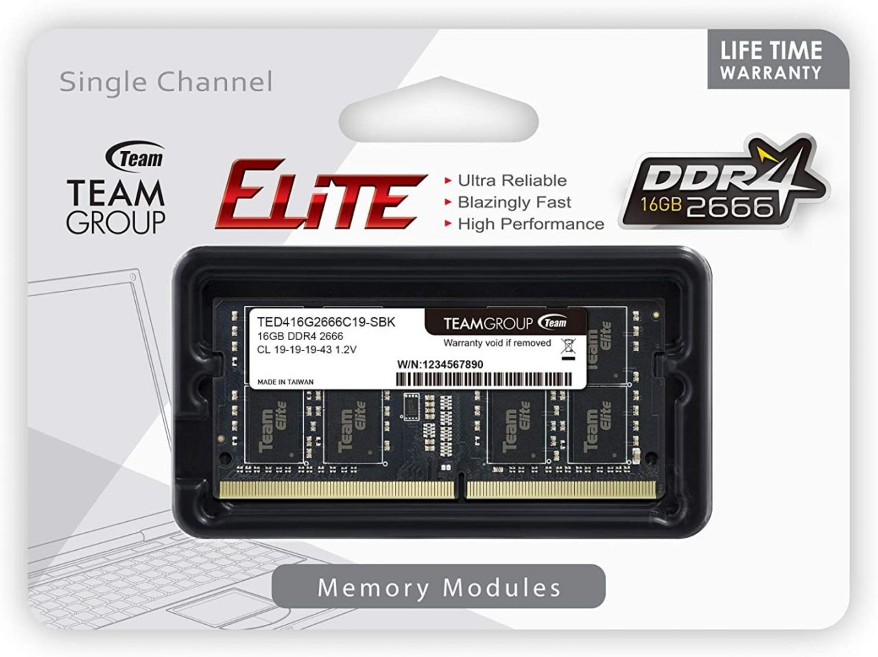 TeamGroup 16GB DDR4 2666MHz SODIMM Elite