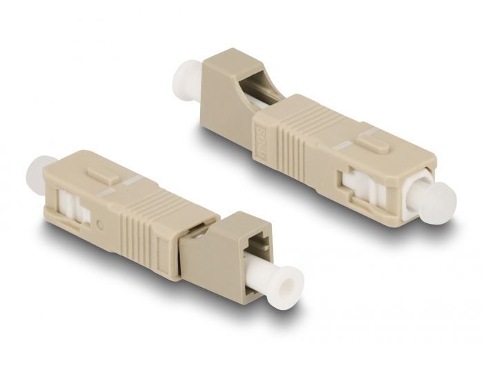 DeLock Optical Fiber Hybrid Coupler SC Simplex male to LC Simplex female Beige