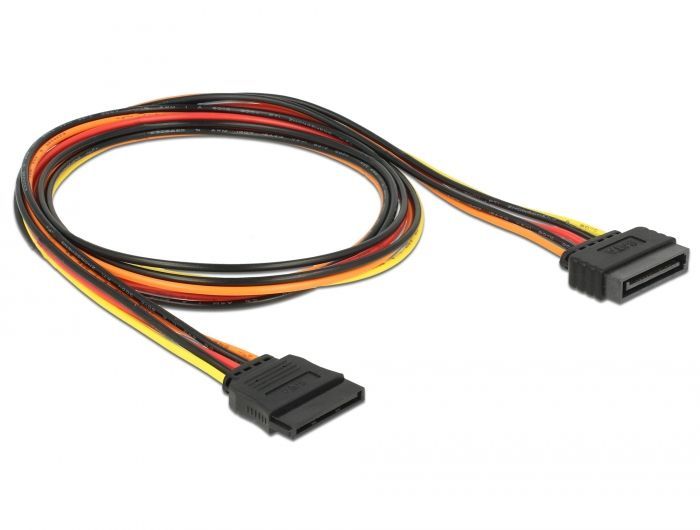 DeLock Extension Cable Power SATA 15 Pin male > SATA 15 Pin female 100cm