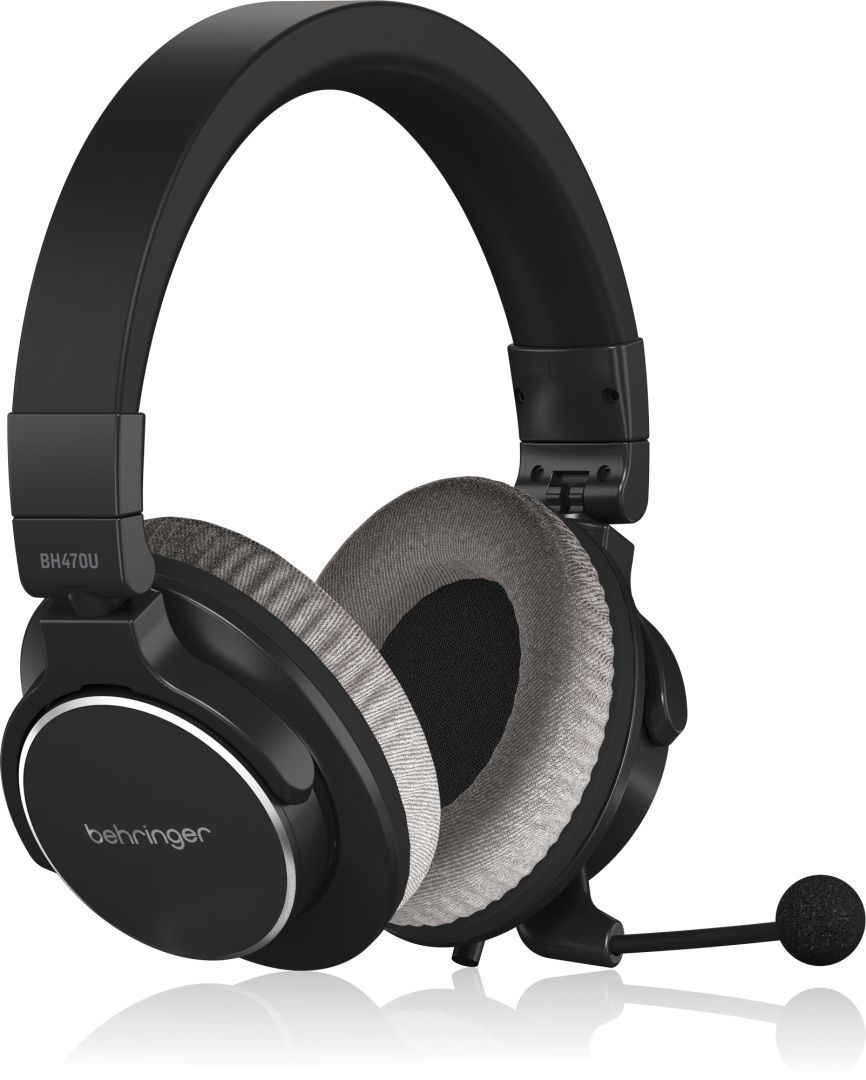 Behringer BH470U Premium Stereo Headset with Detachable Microphone and USB Cable Black/Grey