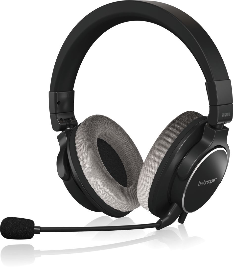 Behringer BH470U Premium Stereo Headset with Detachable Microphone and USB Cable Black/Grey