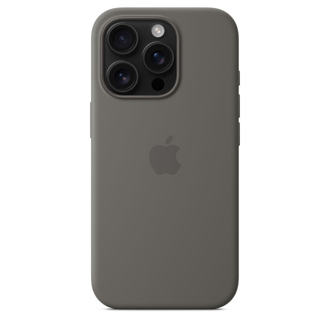 Apple iPhone 16 Pro Silicone Case with MagSafe Stone Gray