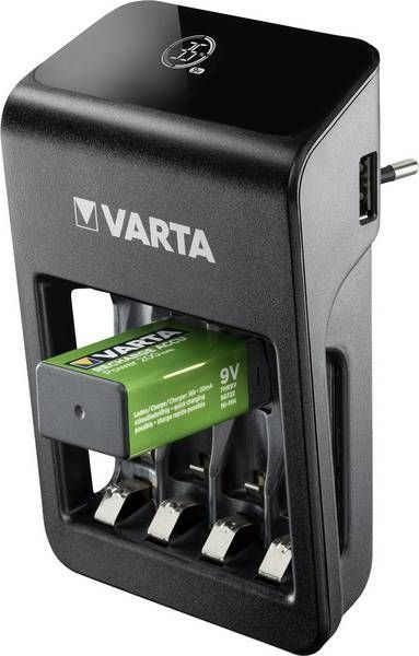 Varta LCD Plug-Plus NiMH AAA/AA/9V PP3 Charger Black