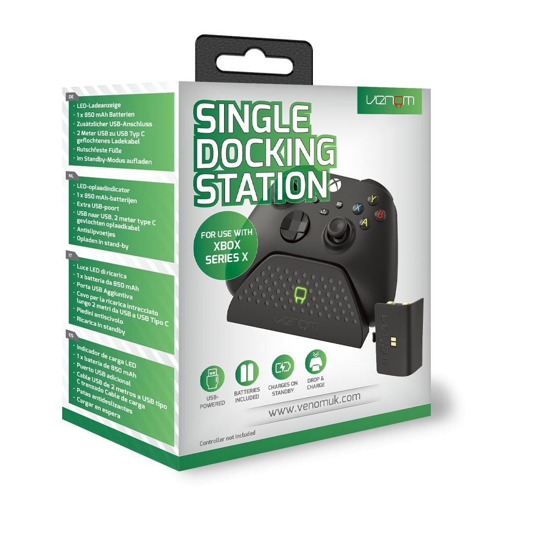 Venom VS2880 Single Docking Station + Battery for XBOX Black