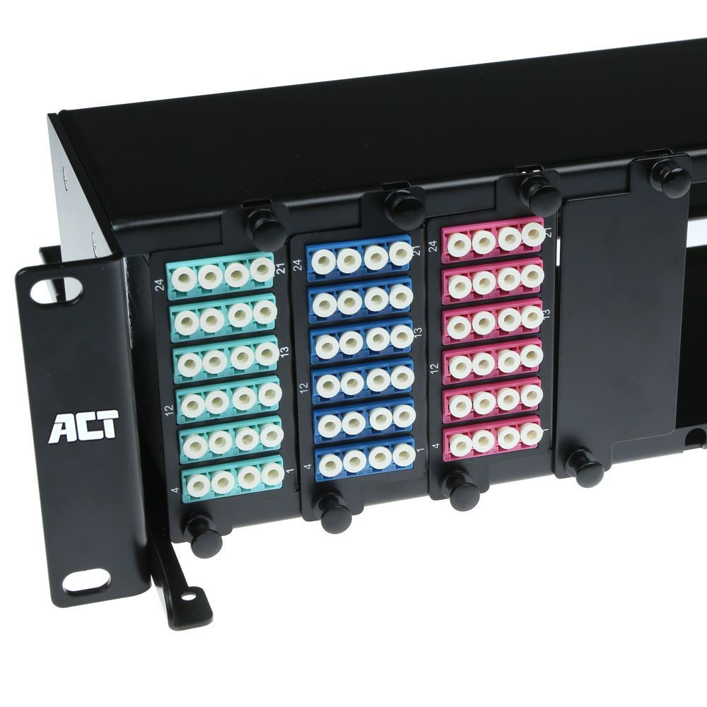 ACT Multifunctional HD fiber optic patch panel 2U 12 slots