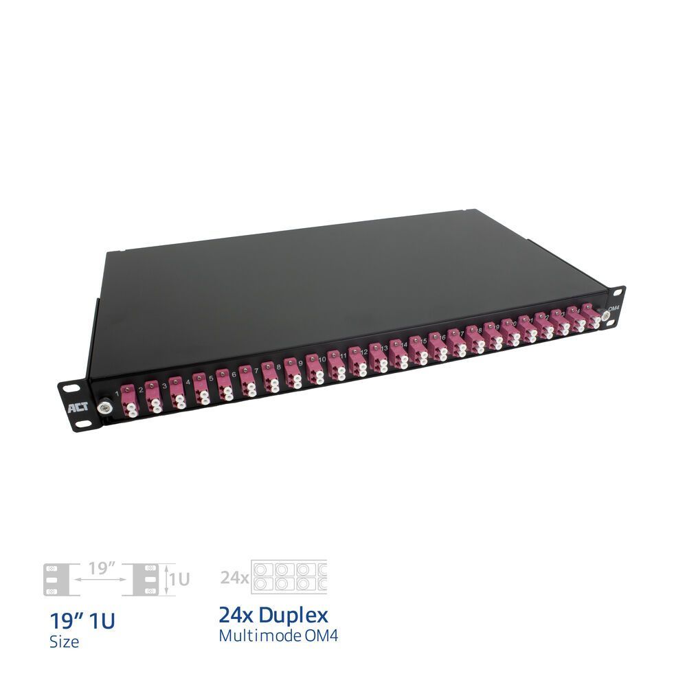 ACT Fiber panel 24 x duplex LC multimode OM4