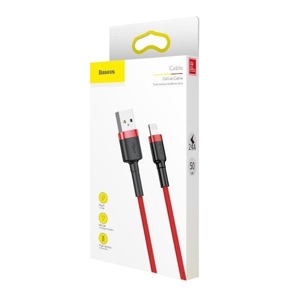 Baseus Cafule lightning Cable 2,4A 0,5m Red