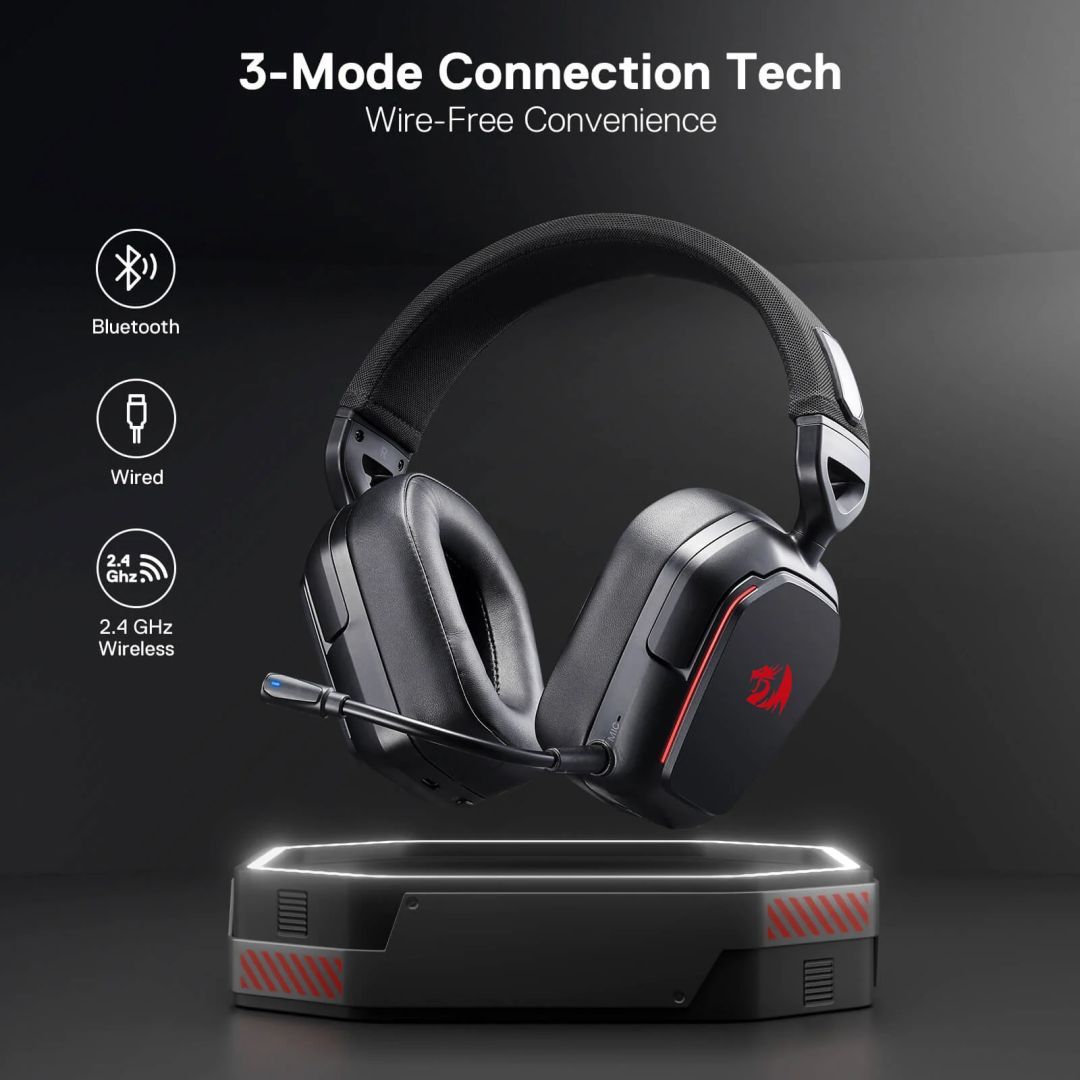 Redragon H868 Wireless Bluetooth RGB Gaming Headset Black