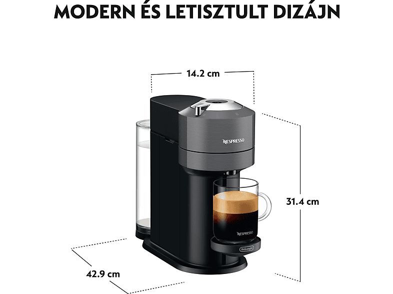 DeLonghi Nespresso Vertuo Next ENV120.GY Kapszulás Kávéfőző Blacxk/Grey