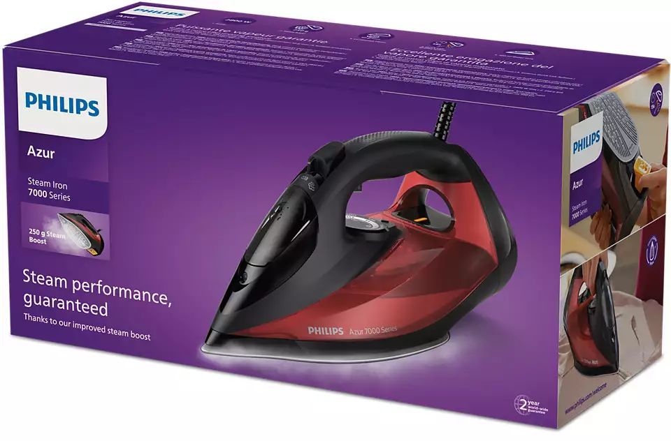 Philips Azur Series 7000 HV Gőzölős Vasaló Black/Red