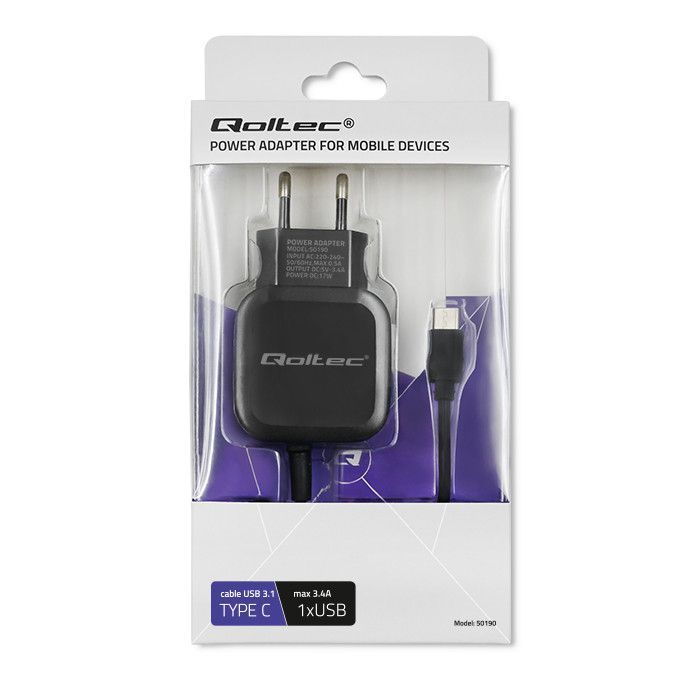 Qoltec 17W Mobile Device Charger Black