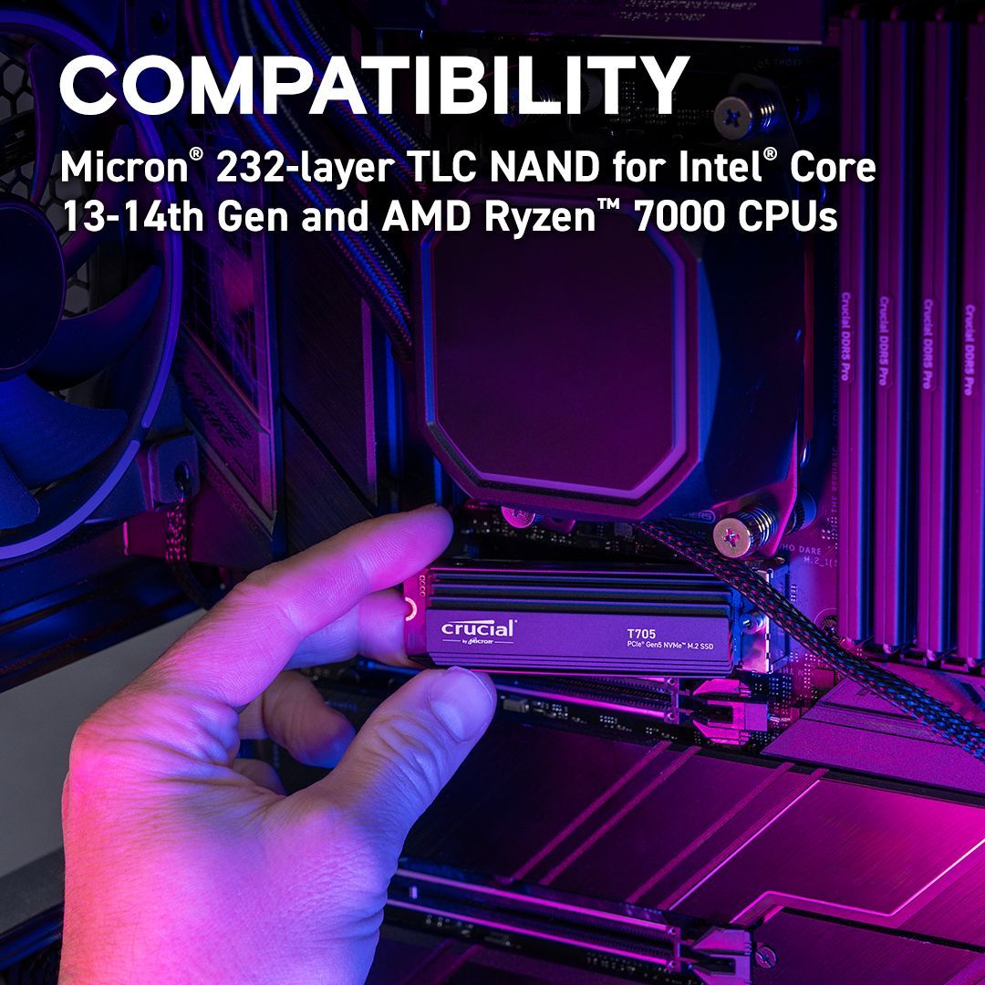 Crucial 2TB M.2 2280 NVMe T705 with Heatsink