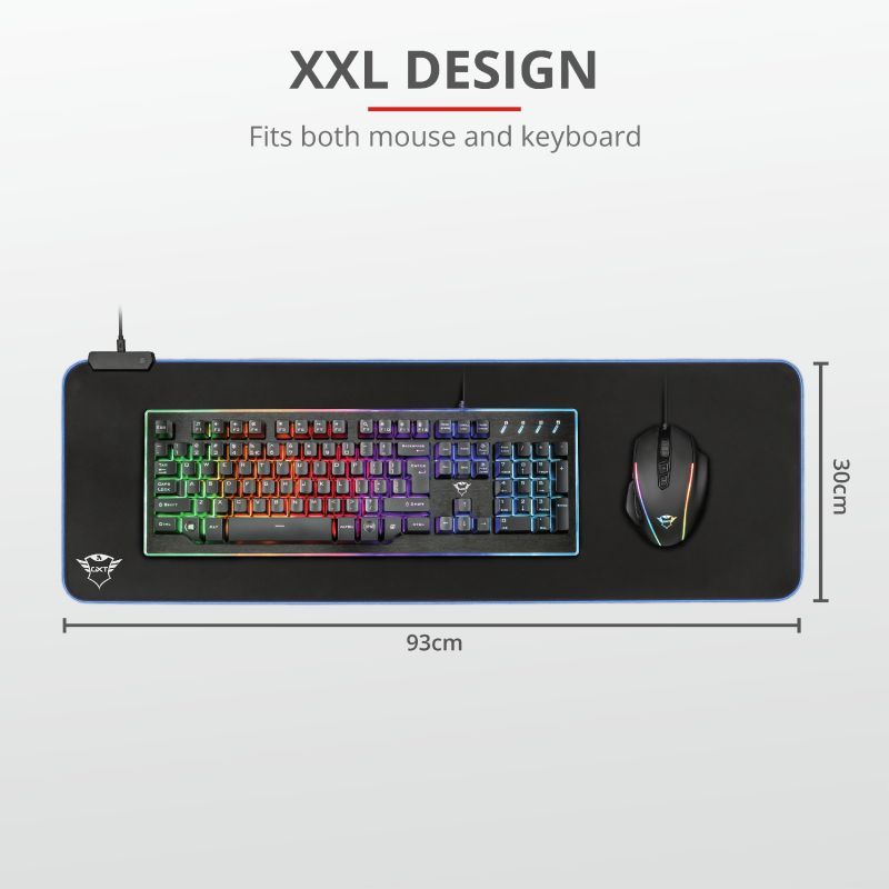 Trust GXT 764 Glide-Flex RGB XXL Egérpad Black