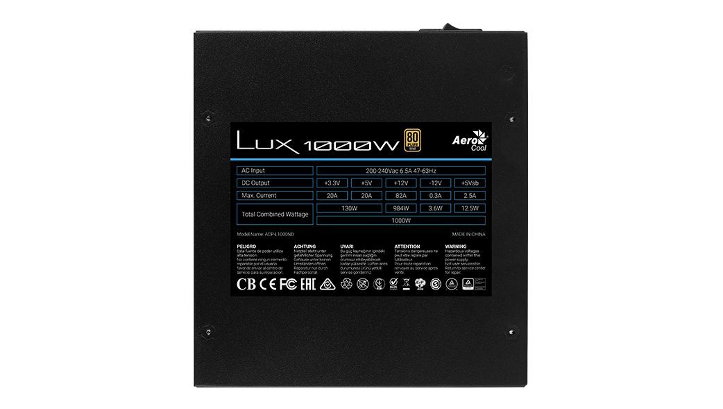 Aerocool 1000W 80+ Gold LUX