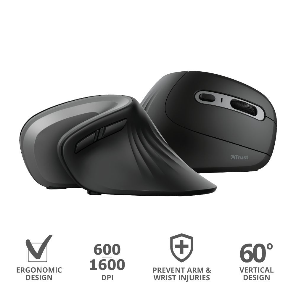 Trust Verro Ergonomic Wireless Mouse Black