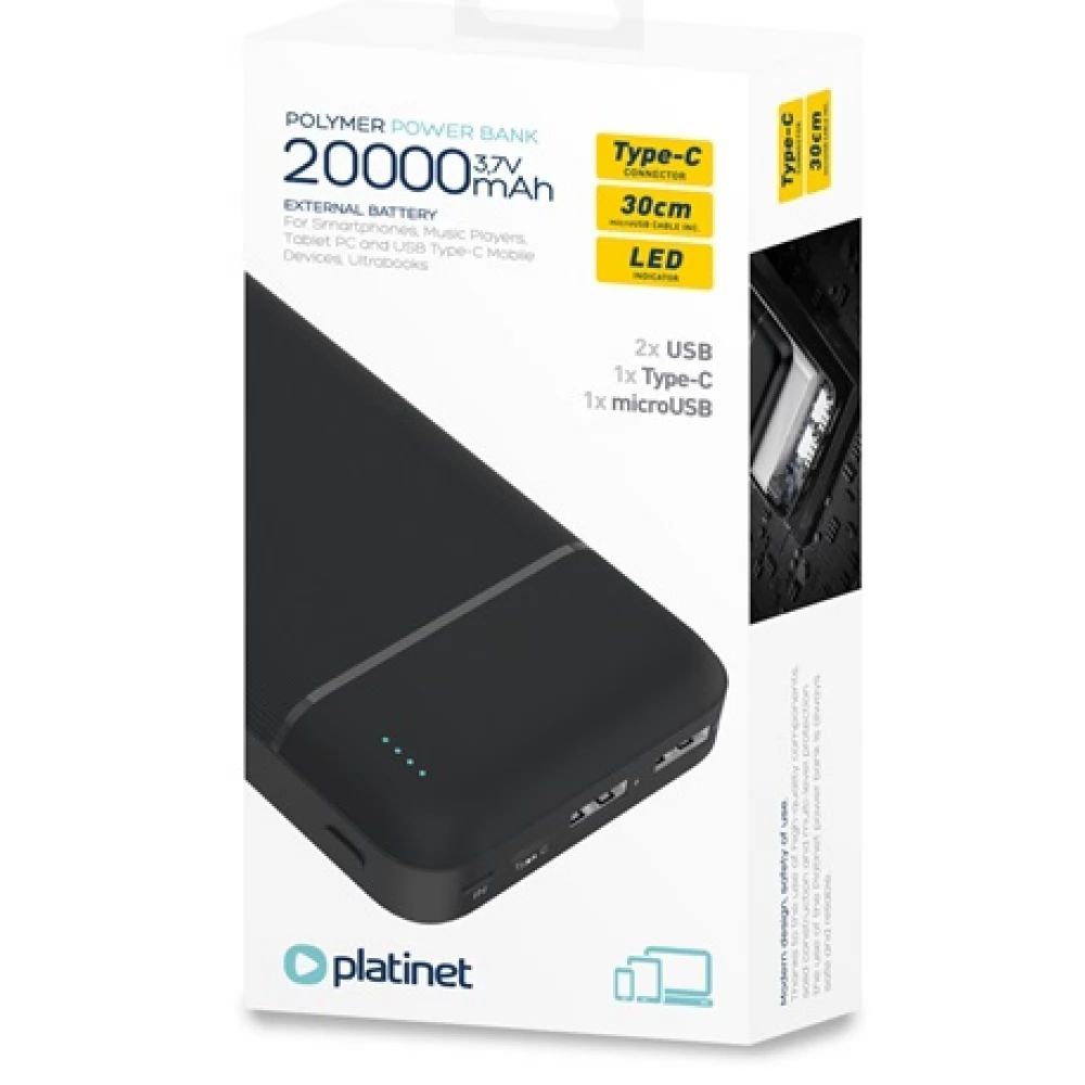 Platinet PMPB20W706B 20000mAh PowerBank Black