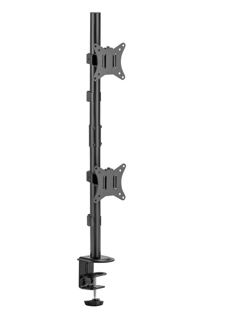 Gembird MA-D2-02 Adjustable 2-display vertical desk mount 17”-32” Black