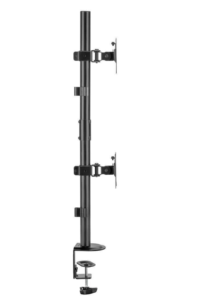 Gembird MA-D2-02 Adjustable 2-display vertical desk mount 17”-32” Black