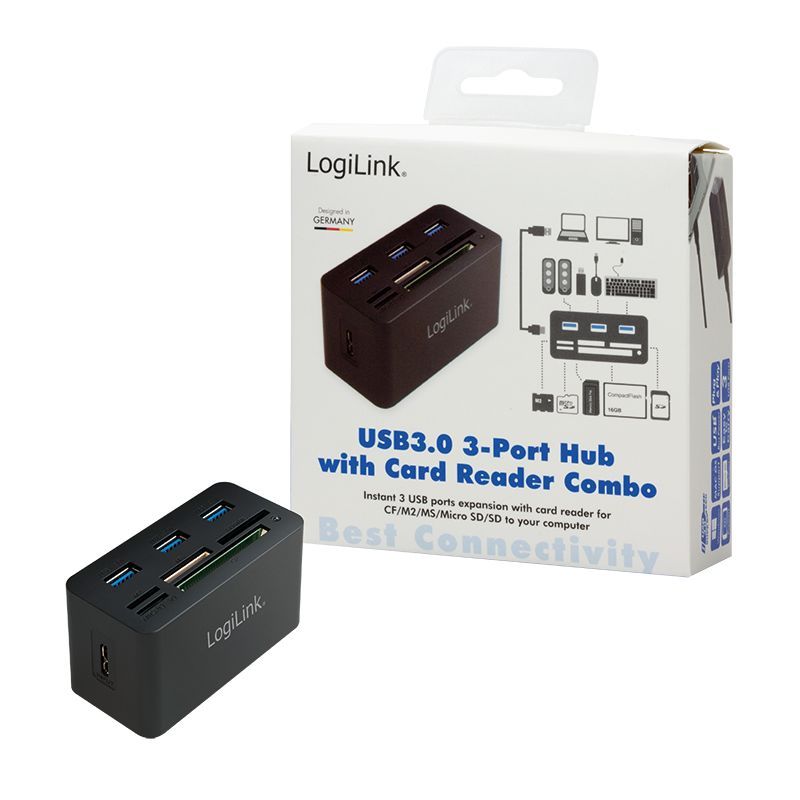 Logilink CR0042 USB 3.0 Hub with All-in-One Card Reader