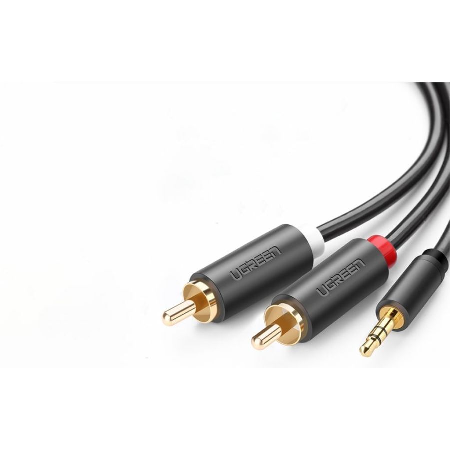 UGREEN 3,5mm jack-2xRCA male/male cable 1m Black