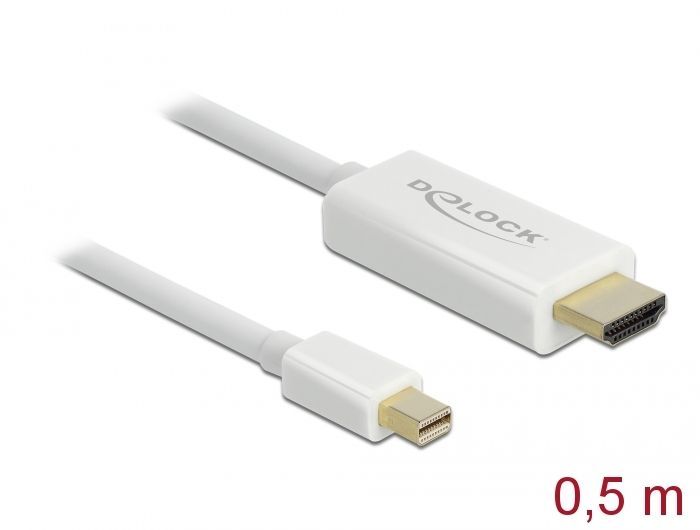 DeLock MiniDisplayPort 1.1 male > HDMI-A male 0,5m cable White