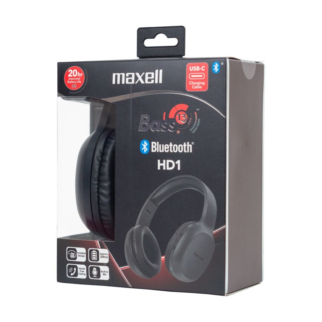 Maxell HD1 Bass 13 Bluetooth Headset Black