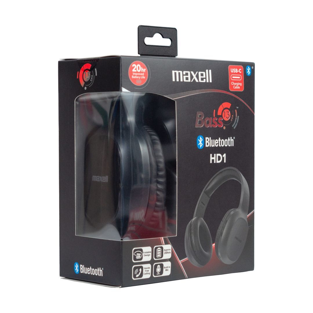 Maxell HD1 Bass 13 Bluetooth Headset Black