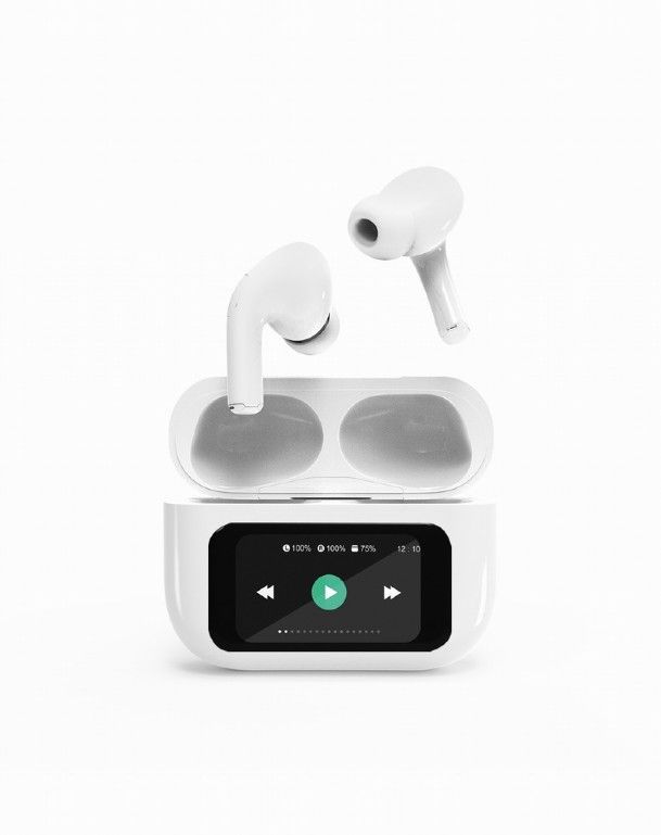 Gembird BT TWS in-ears with LCD display and Active Noise Cancelling White