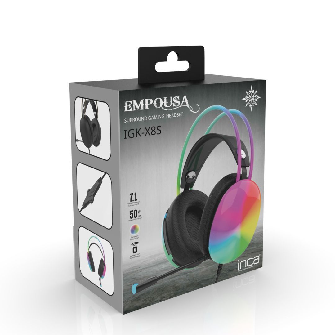 INCA IGK-X8S RGB Gaming Headset Black