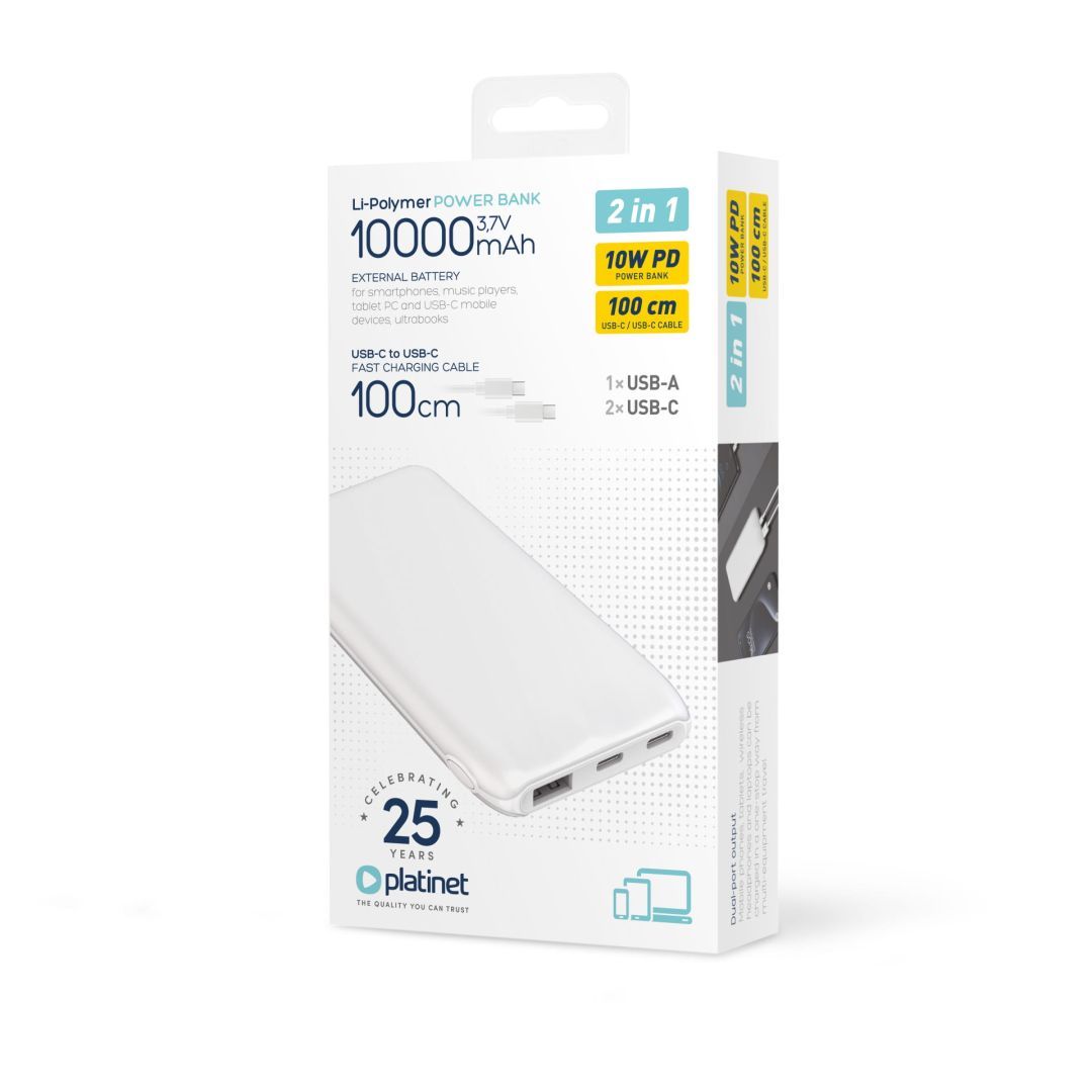 Platinet PMPB1010W 10000mAh PowerBank White