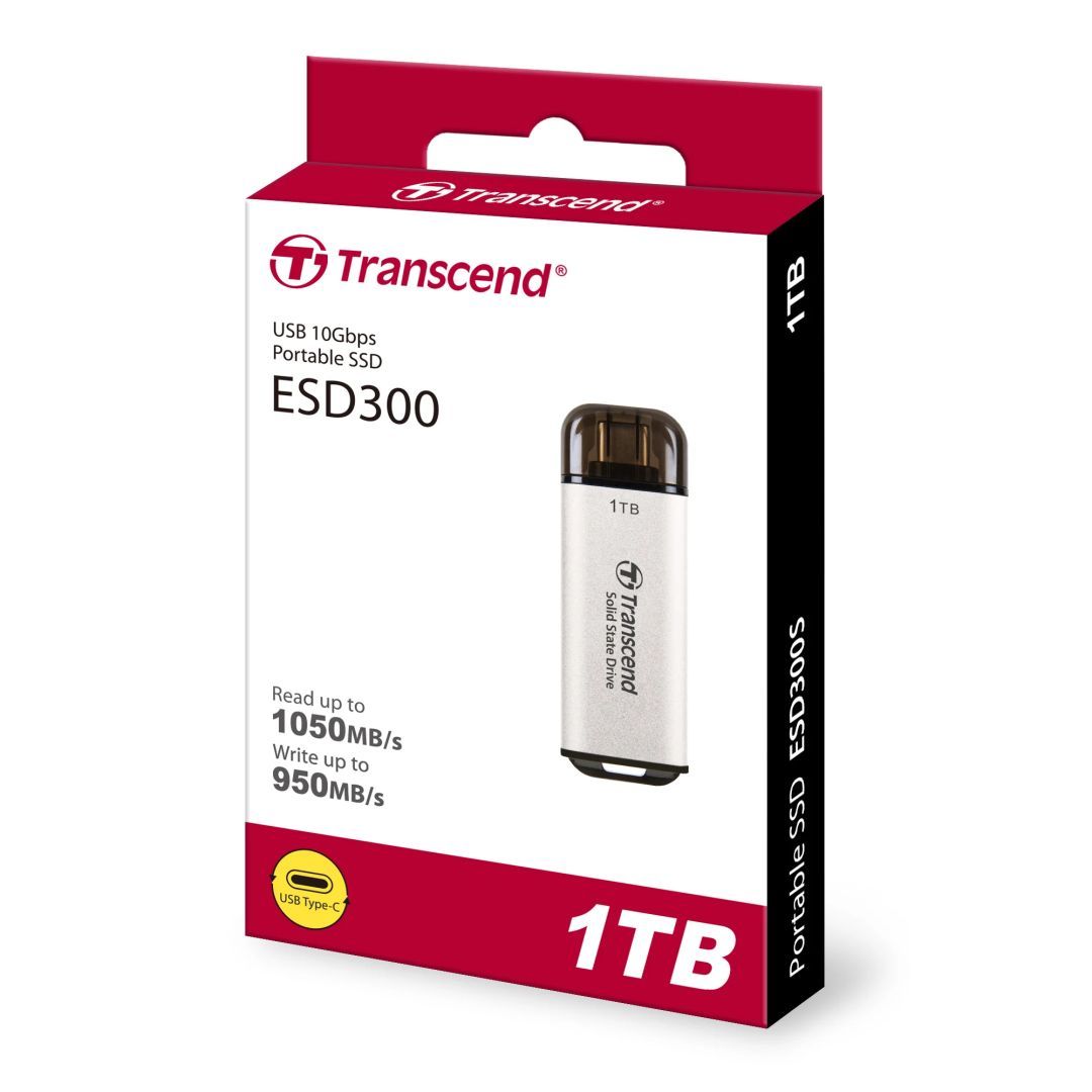 Transcend 1TB USB3.2 Type-C ESD300C Silver