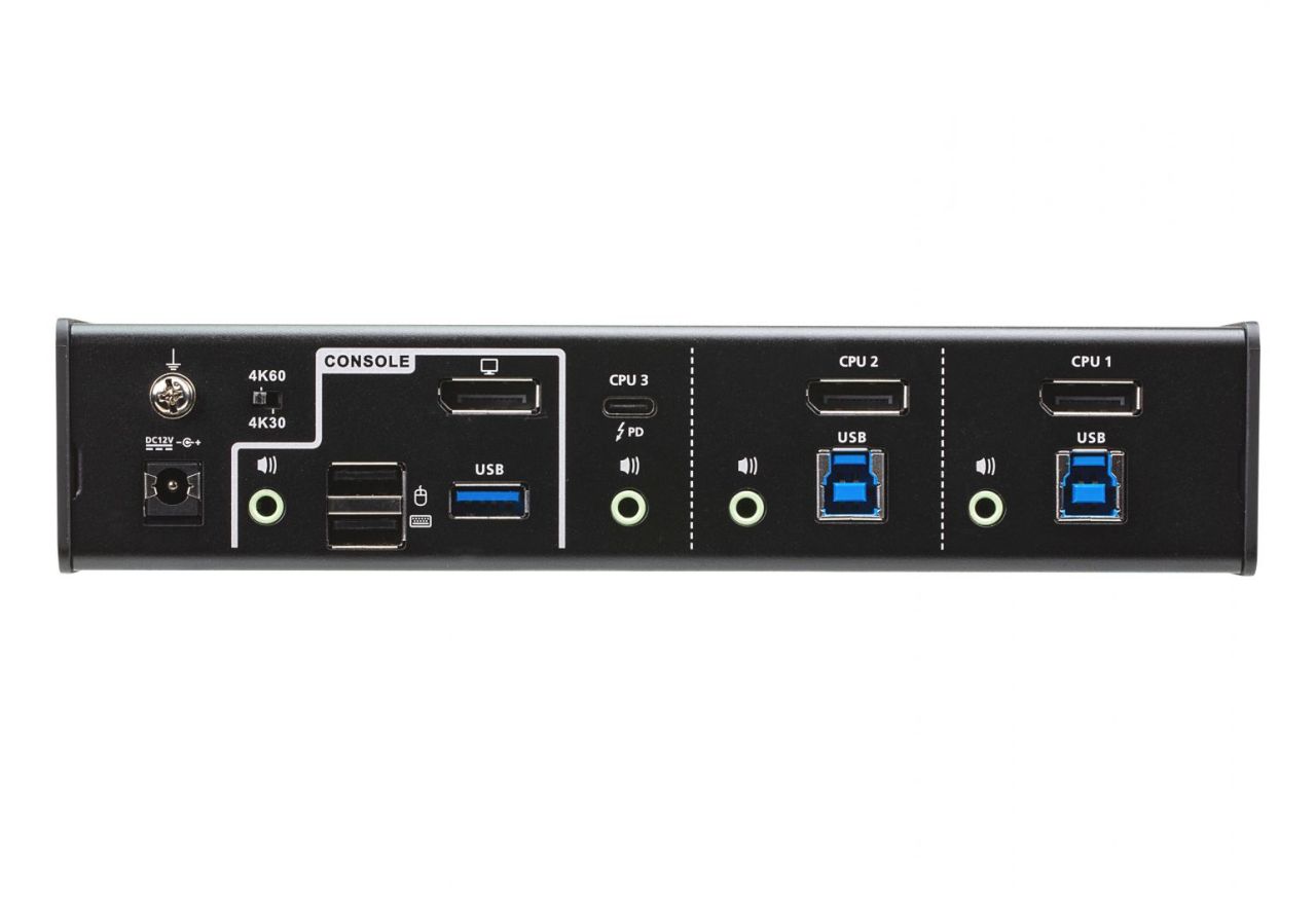 ATEN 3-Port USB-C DisplayPort Hybrid KVMP Switch