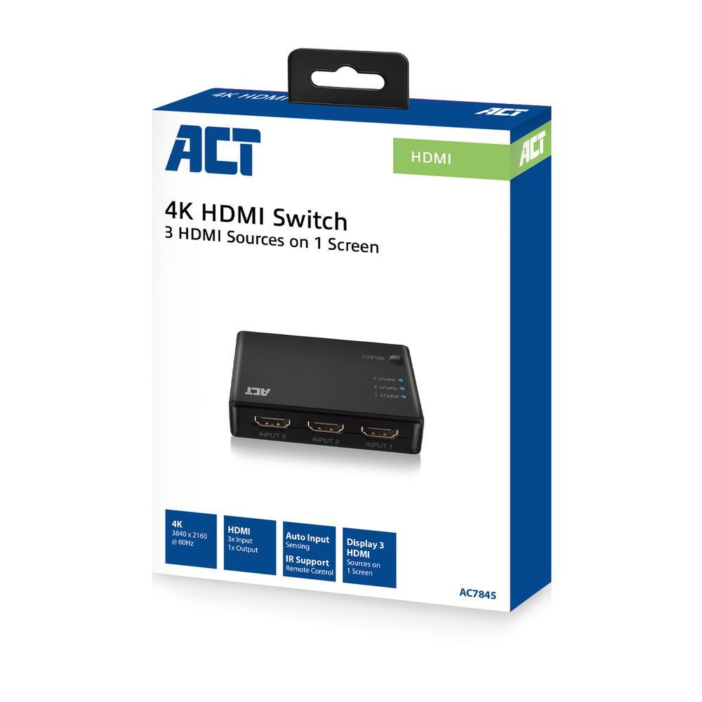 ACT AC7845 4K HDMI Switch 3x1