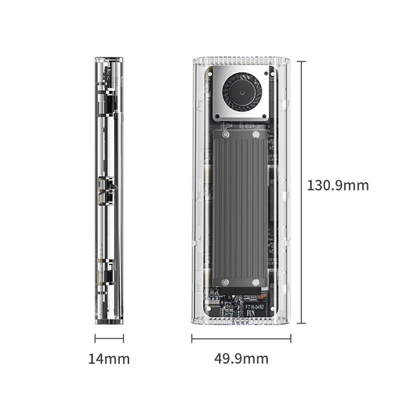 Orico 6656C3-C-EU-GY-BP M.2 Enclosure Transparent