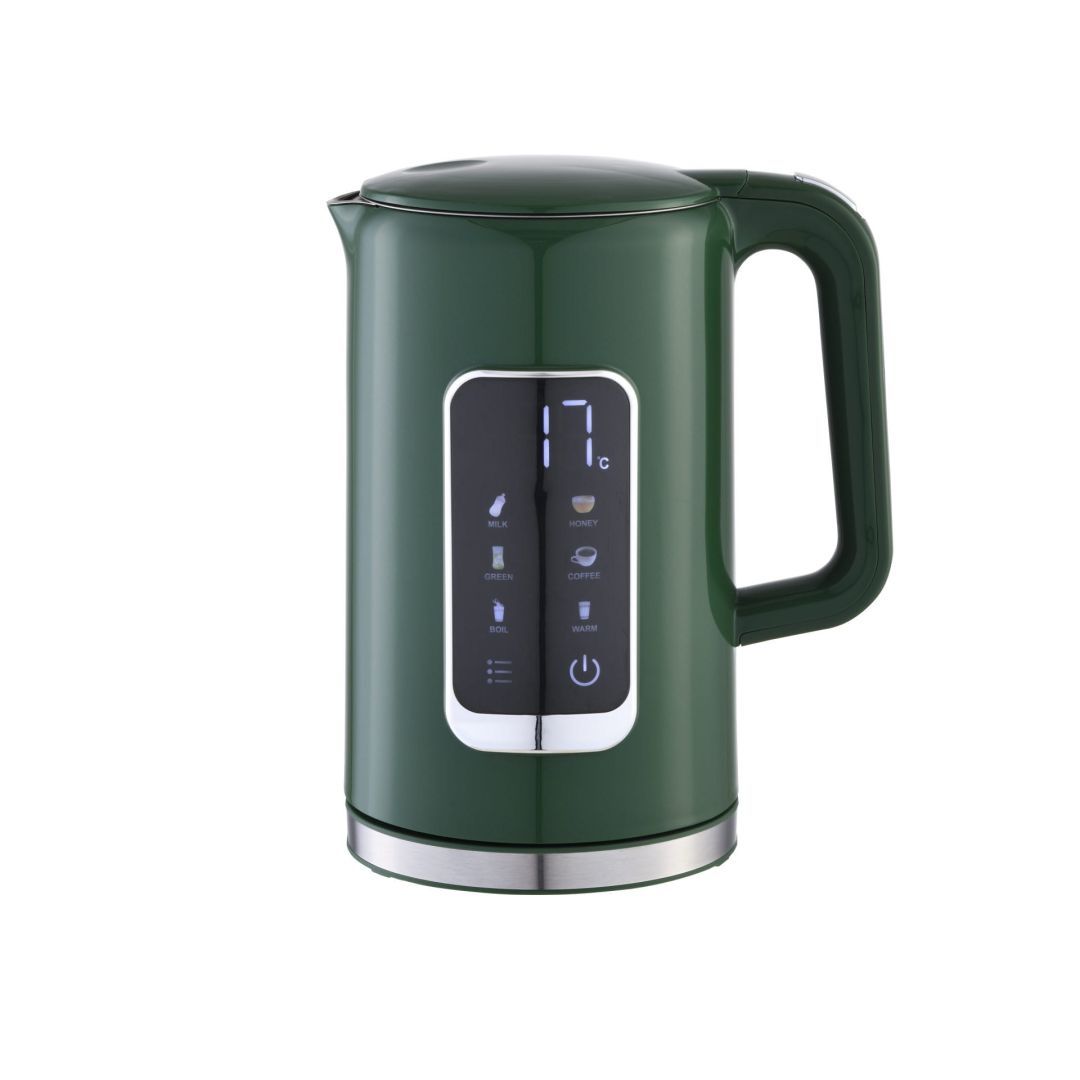 Platinet Kettle LCD Display 1,7L 5 Temperature SettingsS + 450ml Travel mug Olive Green